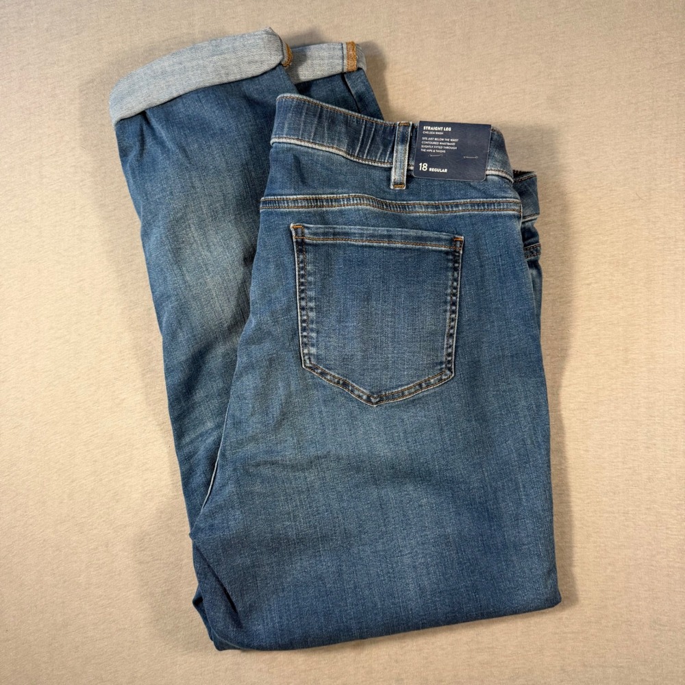 J. Jill Denim Boyfriend Straight Leg Ankle Jeans Chelsea Wash Blue Size 18 NEW